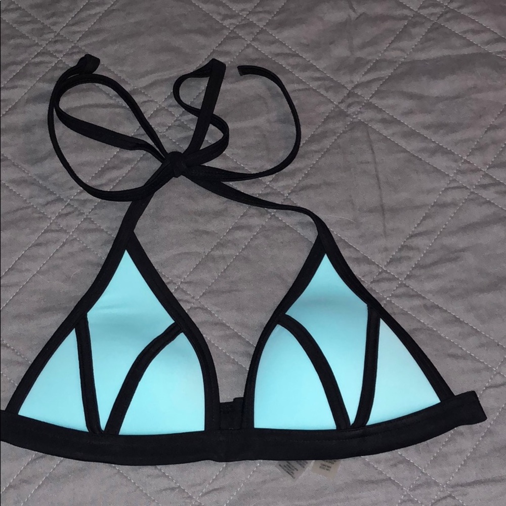 bright blue bathing suit top